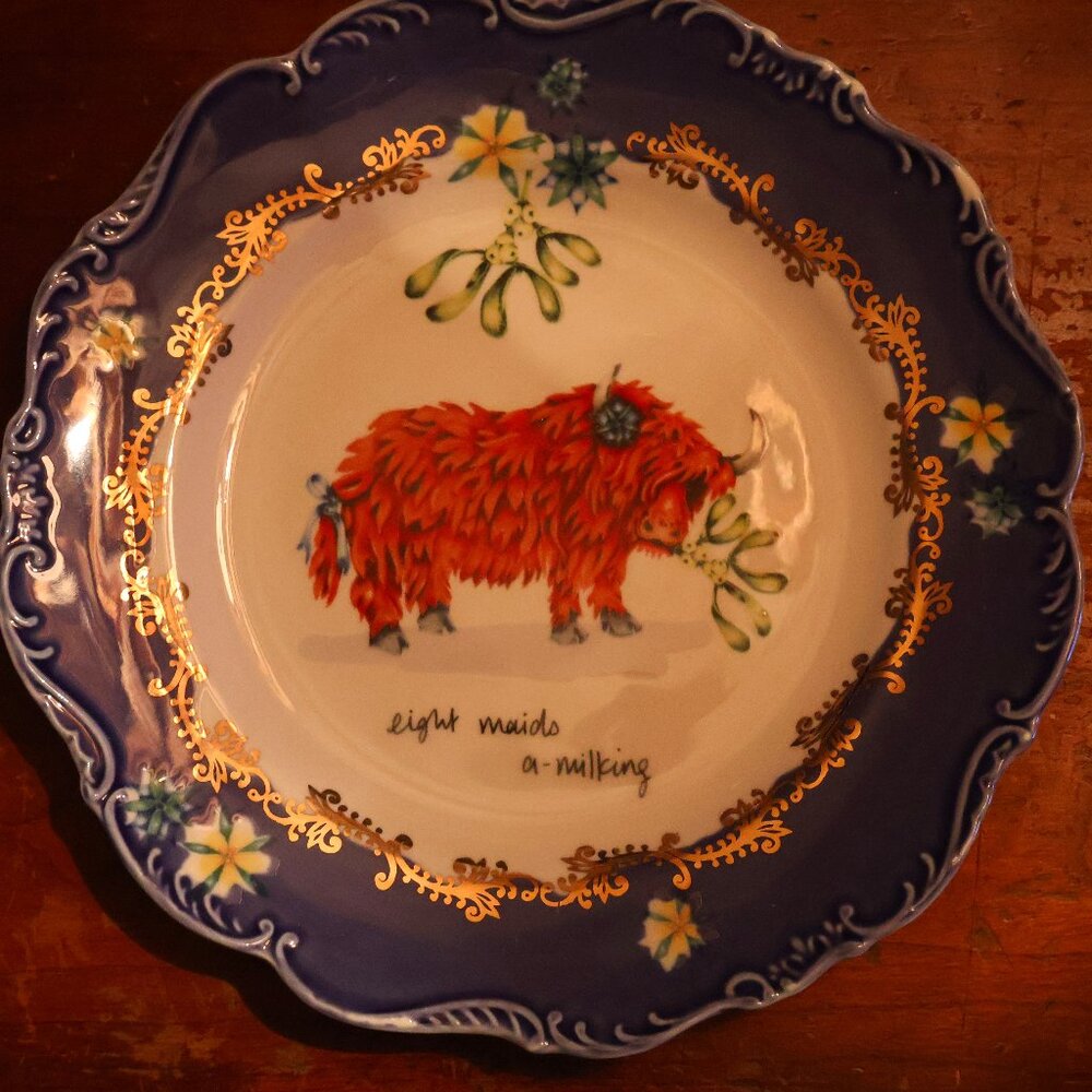 Brand New Anthropologie Maids Milking #8 Lou Rota Plate Dessert Salad